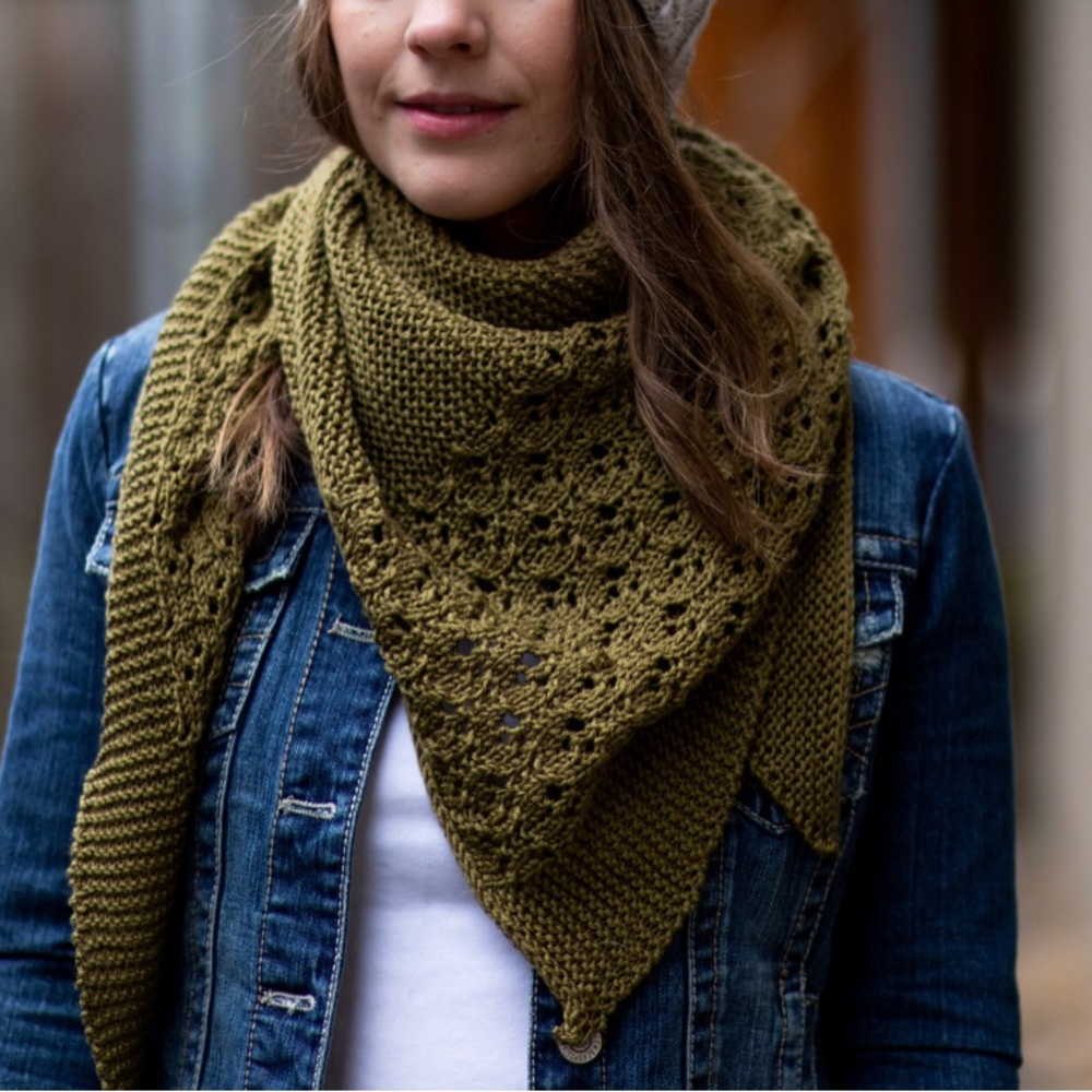 Hand knit shawl